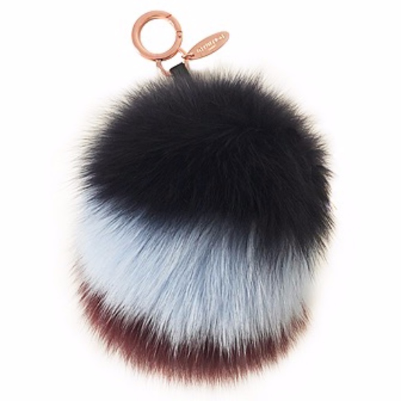 Intuition Paris Real Fox Fur PomPom Bag Charm - Picture 1 of 2